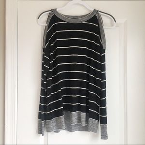LOFT Cold Shoulder Striped Swearer • XSmall